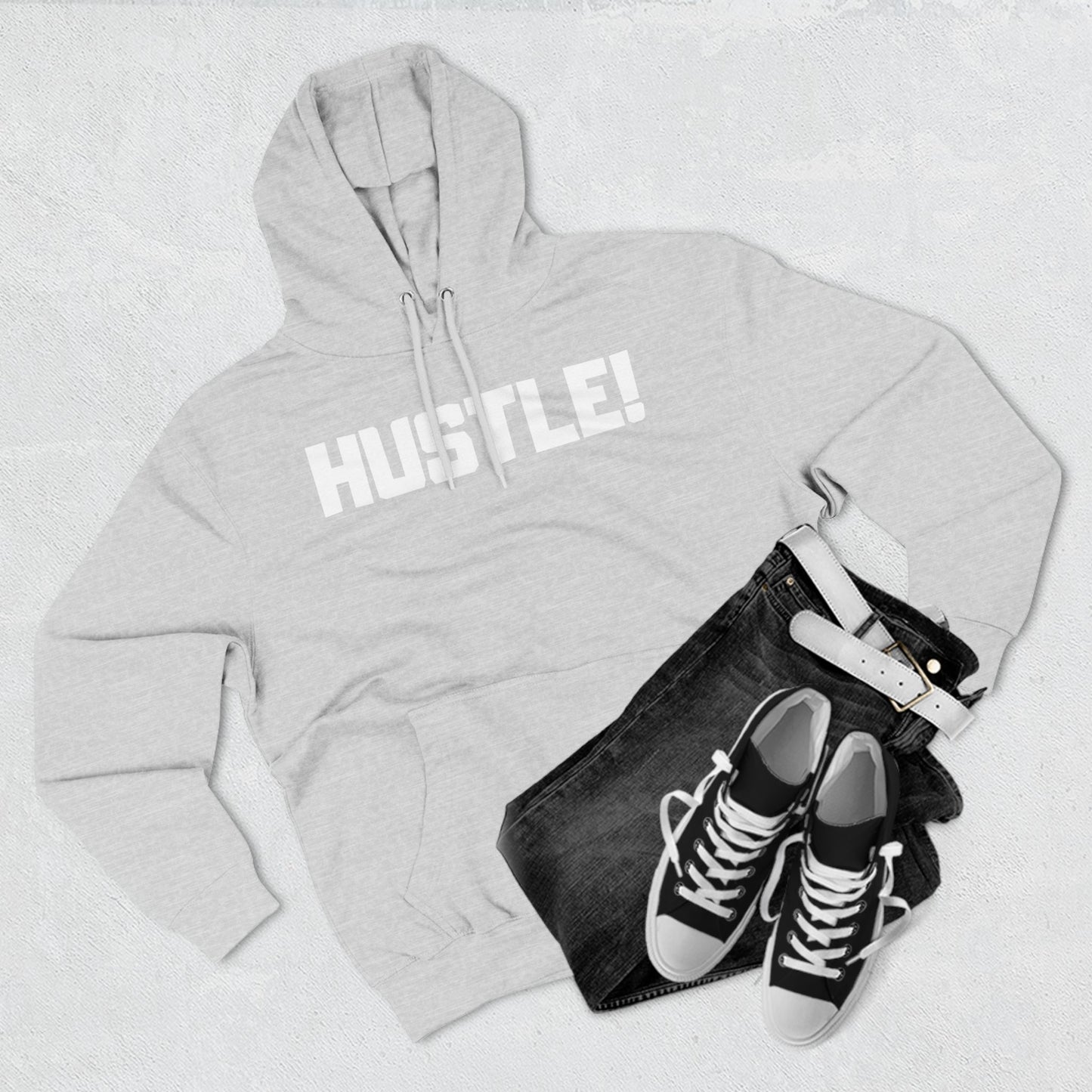 HUSTLE WHITE LOGO Hoodie