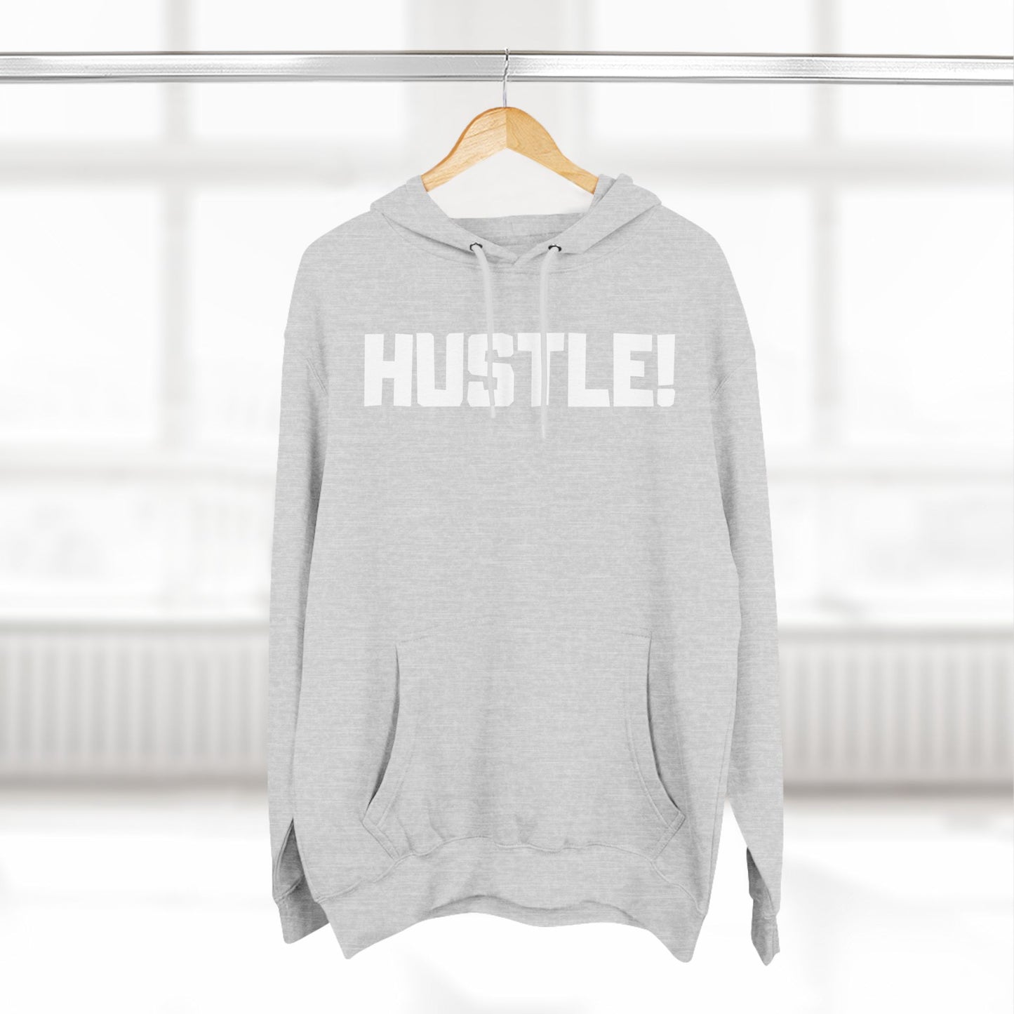 HUSTLE WHITE LOGO Hoodie