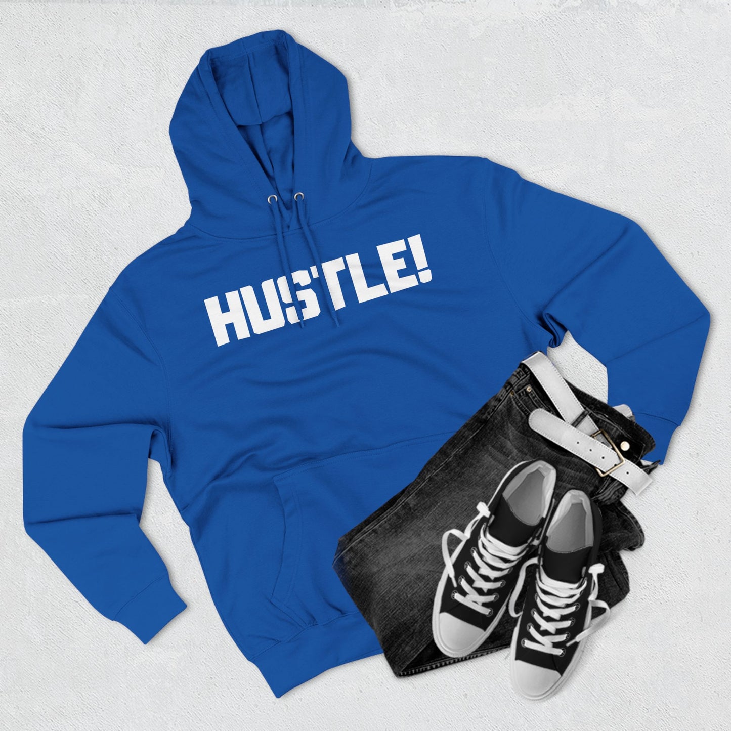 HUSTLE WHITE LOGO Hoodie