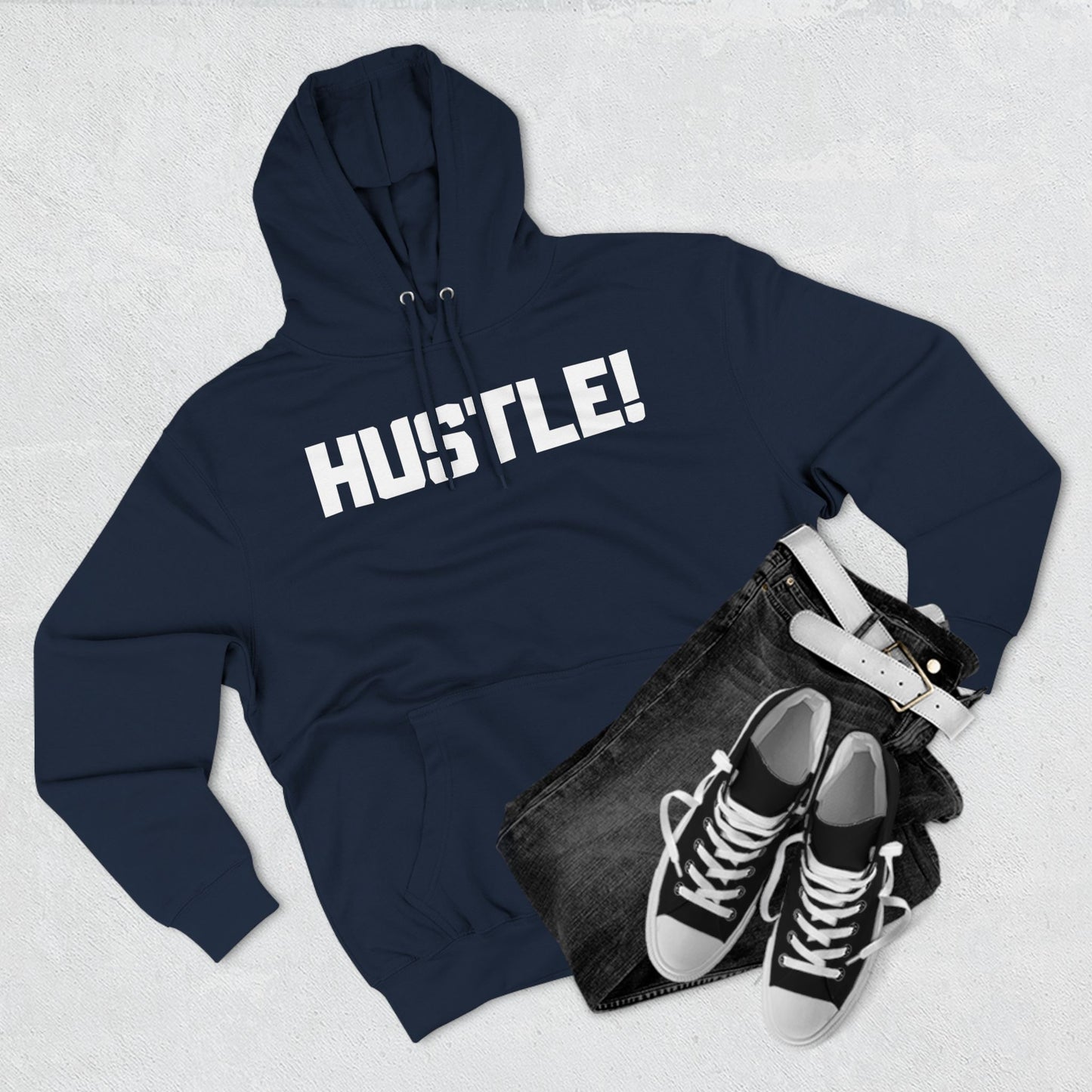 HUSTLE WHITE LOGO Hoodie